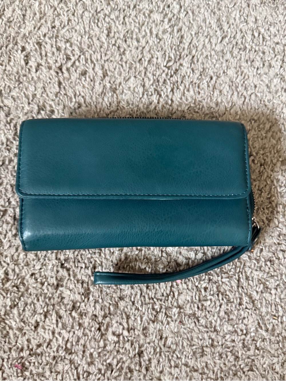 Teal Wristlet Clutch with Secure Zip and Strap